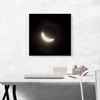 Total Solar Eclipse Moon Blocking Out Sun