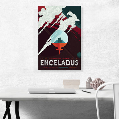 Enceladus Tiny Saturn Moon 100 Breathtaking Geysers NASA Poster