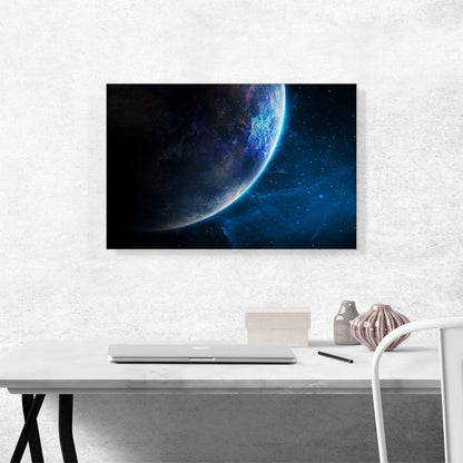 Ethereal Blue Planet Earth and Space