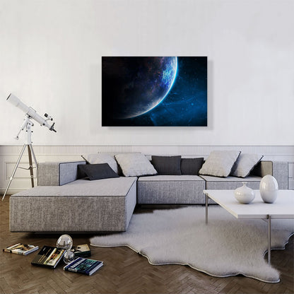 Ethereal Blue Planet Earth and Space