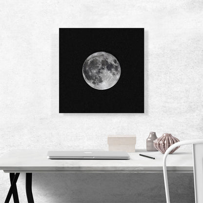 Full Moon With Speckled Stars Space