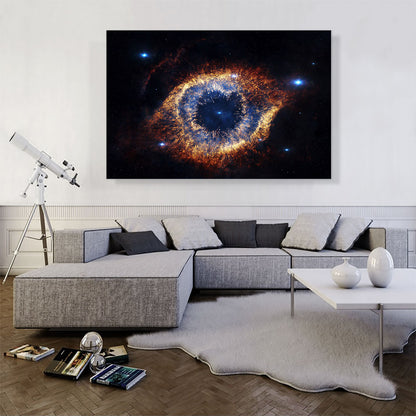 Helix Nebula Orange and Blue Hubble Telescope Ring NASA