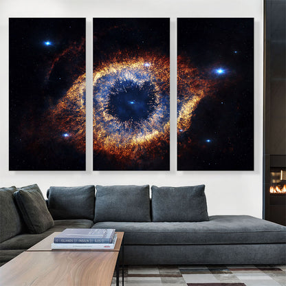 Helix Nebula Orange and Blue Hubble Telescope Ring NASA