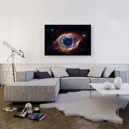 Helix Nebula Orange and Blue Hubble Telescope Ring NASA