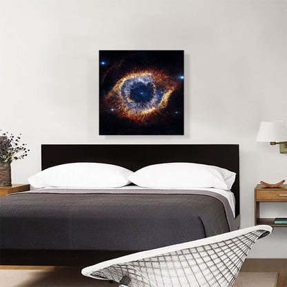 Helix Nebula Orange and Blue Square Hubble Telescope Ring NASA Photograph