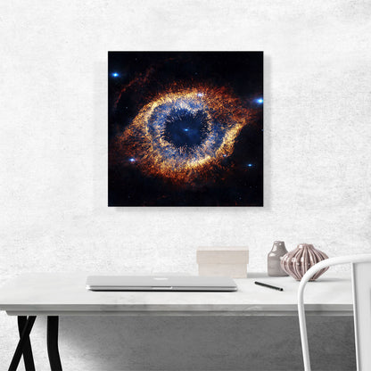 Helix Nebula Orange and Blue Square Hubble Telescope Ring NASA Photograph