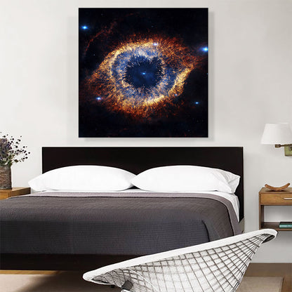 Helix Nebula Orange and Blue Square Hubble Telescope Ring NASA Photograph
