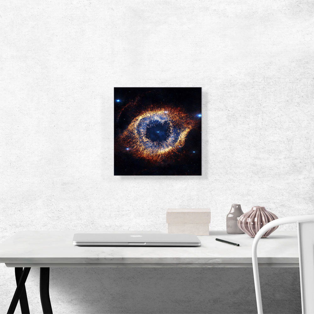 Helix Nebula Orange and Blue Square Hubble Telescope Ring NASA Photograph
