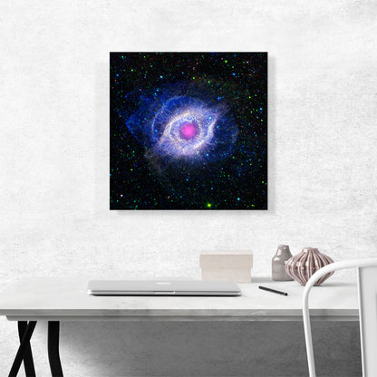 Helix Nebula Unraveling at the Seams Hubble Telescope Ring