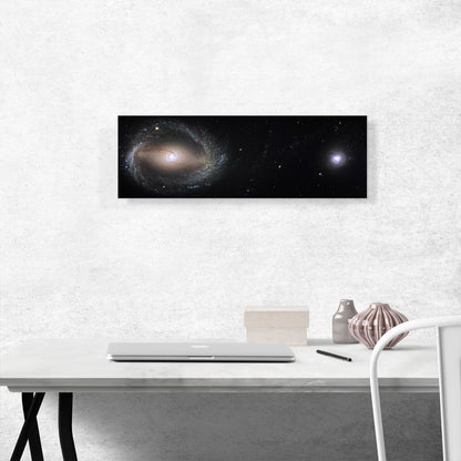 Hubble Telescope Barred Spiral Galaxy NGC 1512 and NGC 1510