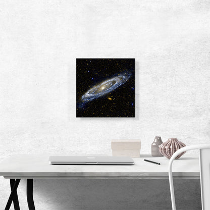 Andromeda Spiral Galaxy in Blue Square Hubble Telescope