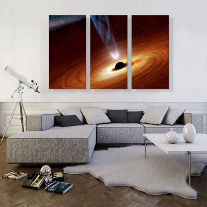 Black Holes Monsters in Space with Major Flare Jet
