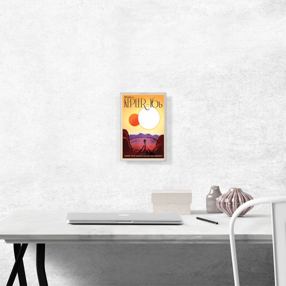 Kepler16B Double Star Orbiter Land of Two Suns NASA Poster