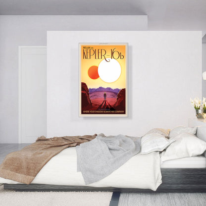 Kepler16B Double Star Orbiter Land of Two Suns NASA Poster