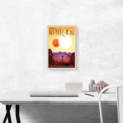 Kepler16B Double Star Orbiter Land of Two Suns NASA Poster
