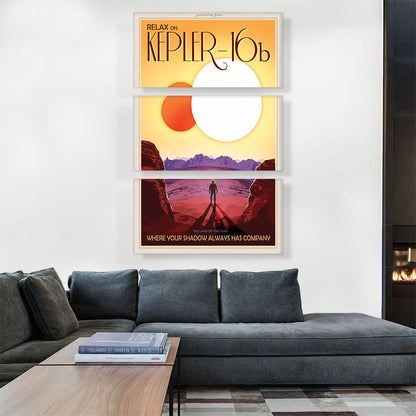 Kepler16B Double Star Orbiter Land of Two Suns NASA Poster
