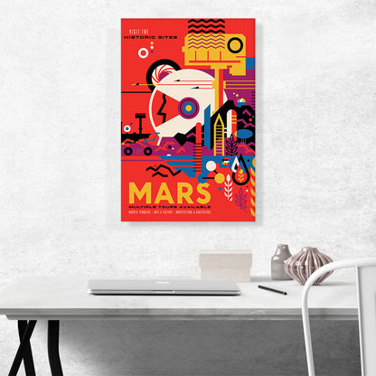 Mars Imagine a Future Where Early Explorations Become Historic Sites NASA Poster