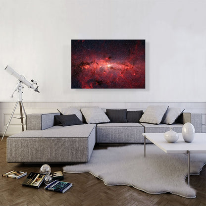 Milky Way Galaxy in Red Hubble Telescope