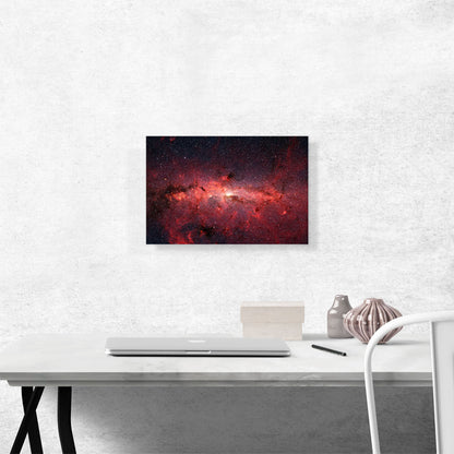 Milky Way Galaxy in Red Hubble Telescope