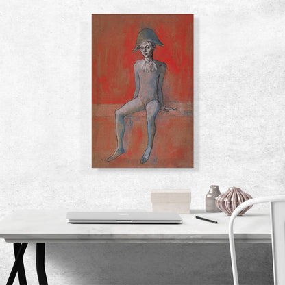 Seated Harlequin with a Red Background 1905