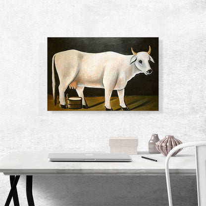 White Cow On a Black Background 1915