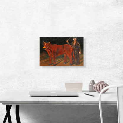 Farmer With a Bull