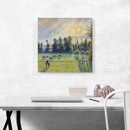 Pasture Sunset Eragny 1890