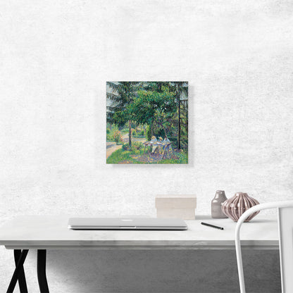 Children Sitting In The Garden In Eragny