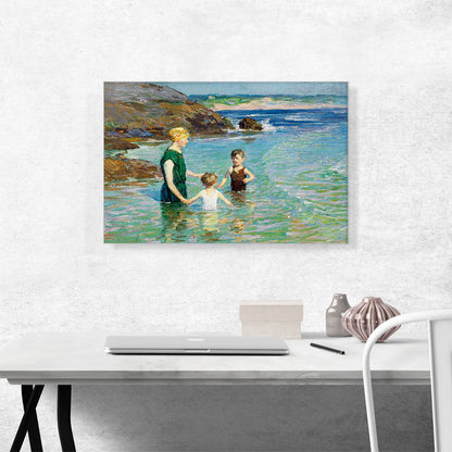 At the Beach Woman With Children