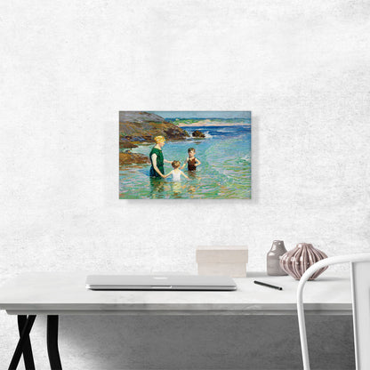 At the Beach Woman With Children
