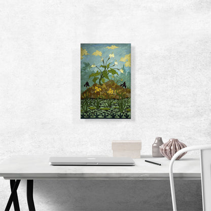 Lilies, Purple and Yellow Irises