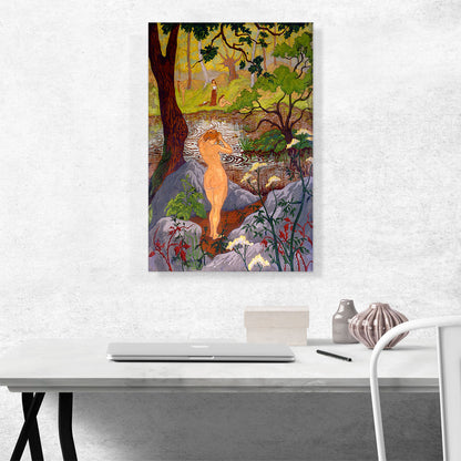 Nude Fixing Her Hair by a Pond 1897