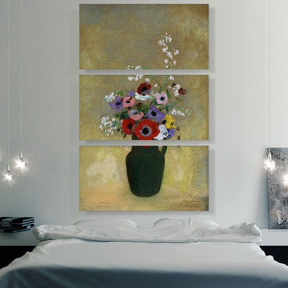 Large Green Vase with Mixed Flowers 1912
