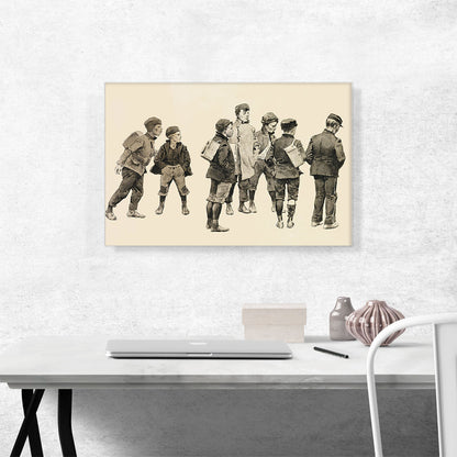 Newsboys Waiting For Delivery Time 1894