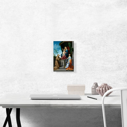 Virgin And Child Enthroned Saints Francis Catherine
