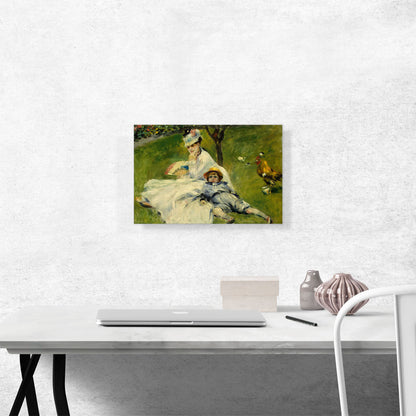 Madame Monet with Her Son and a Rooster 1874