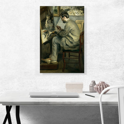 Portrait of Frederic Bazille Painting The Heron with Wings Unfurled 1867