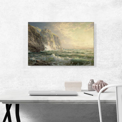 Rocky Cliff With Stormy Sea Cornwall