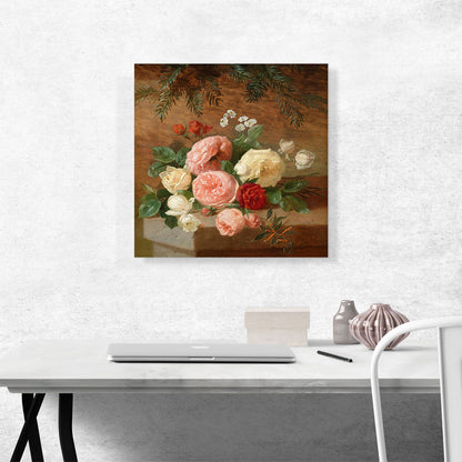 Roses On a Stone Wall 1910