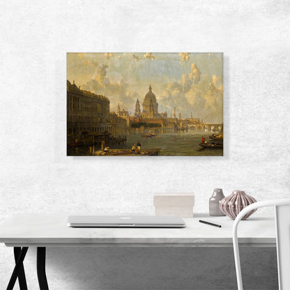 View Waterloo Bridge Embracing St. Pauls Somerset House Temple