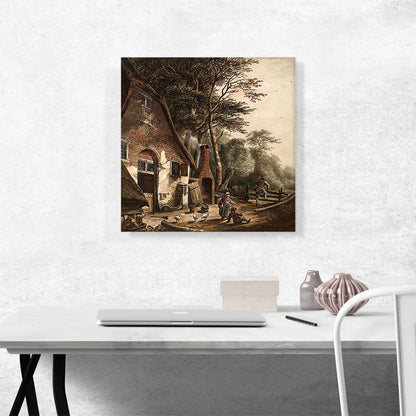 Figures Outside a Farmstead