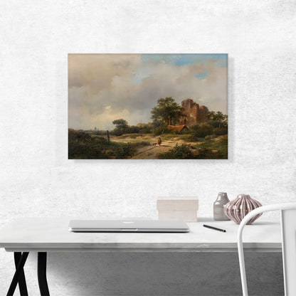 Landscape With The Ruins Of Brederode Castle In Santpoort