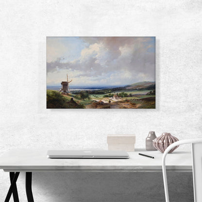 Shepherds Horseman By Mill Haarlem In Background 1837