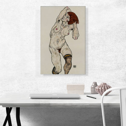 Female Nude with Black Stockings 1917