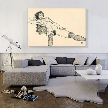 Reclining Female Nude with Legs Spread Apart 1914
