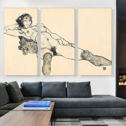 Reclining Female Nude with Legs Spread Apart 1914