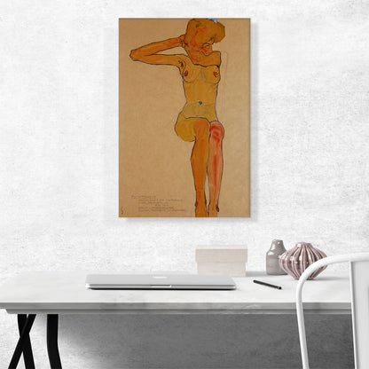 Seated Female Nude with Raised Right Arm 1910