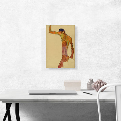 Standing Male Nude with Arm Raised, Back View 1910