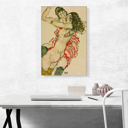 Two Women Embracing 1915