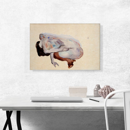 Crouching Nude in Shoes and Black Stockings - Back View 1912